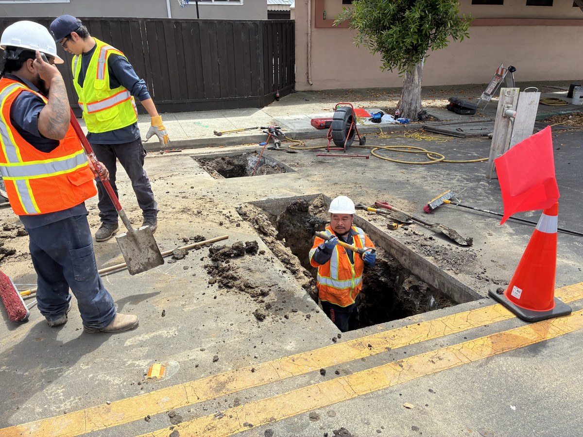 Sewer line repair and trench excavation in San Francisco