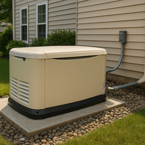 Whole-home standby generator installed outside a San Francisco residence
