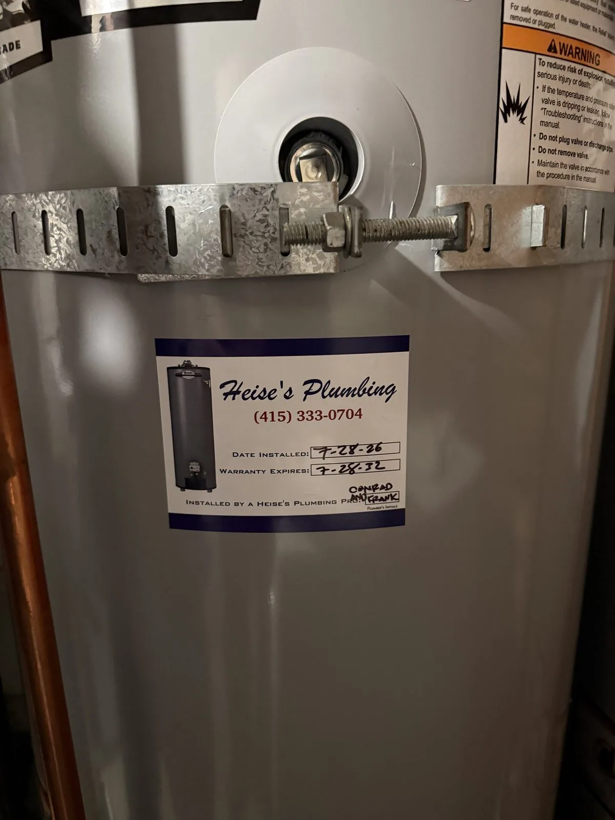 New hot water heater installation in San Francisco